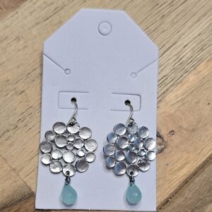 Sterling Silver and Blue Quartz Dangle Earrings